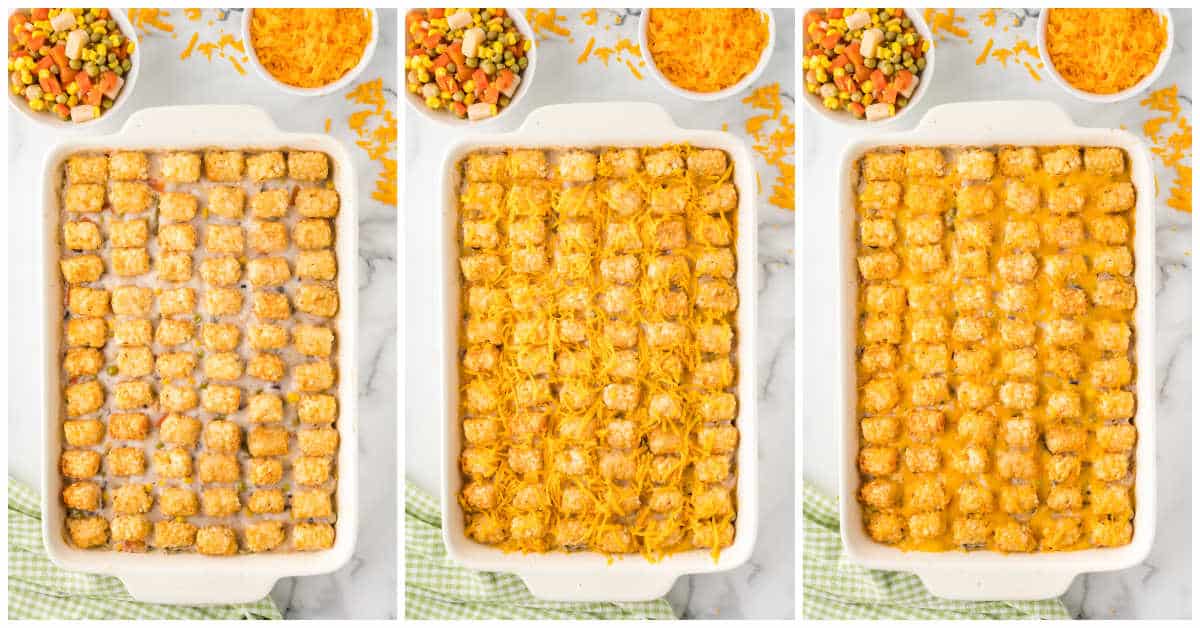 Collage of baking the casserole.