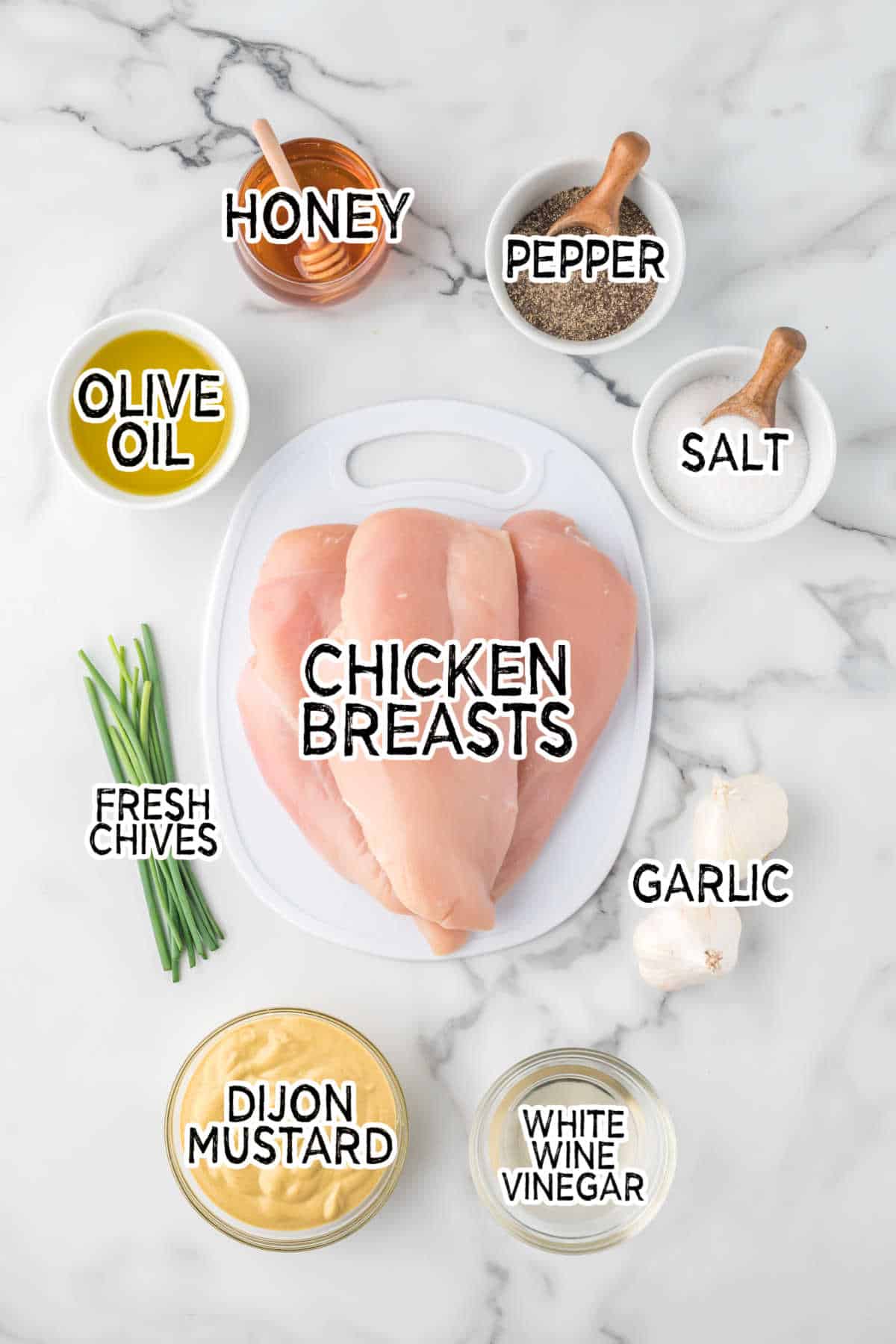 Grilled honey dijon chicken ingredients.