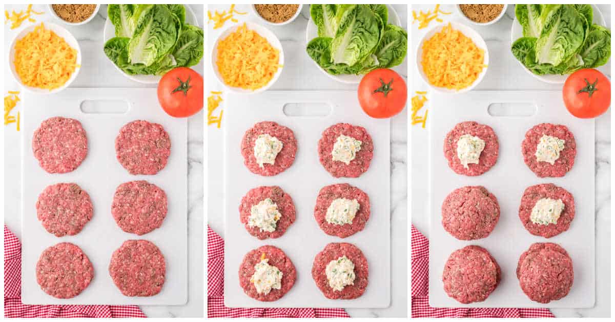 Steps to cream cheese stuffed jalapeno burgers.
