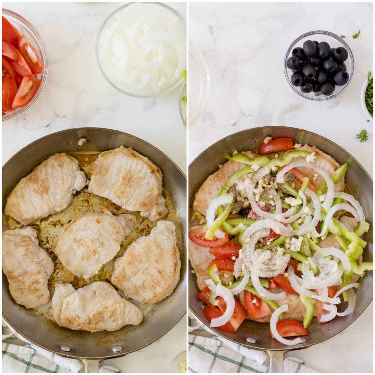 Steps to make savory pork chops.
