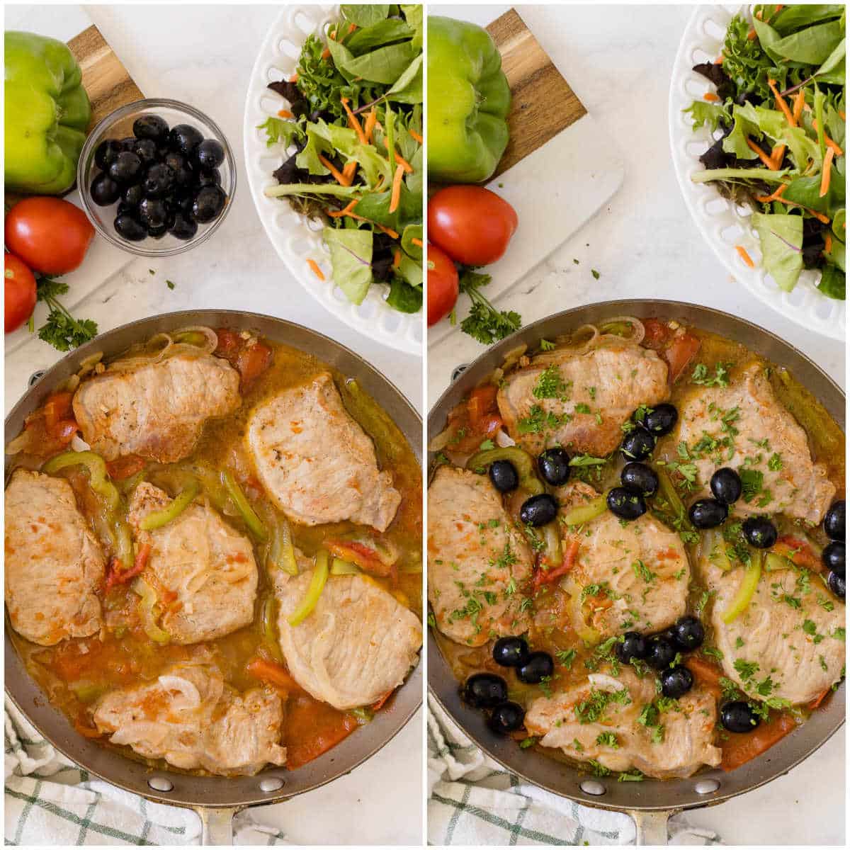Steps to make savory pork chops.
