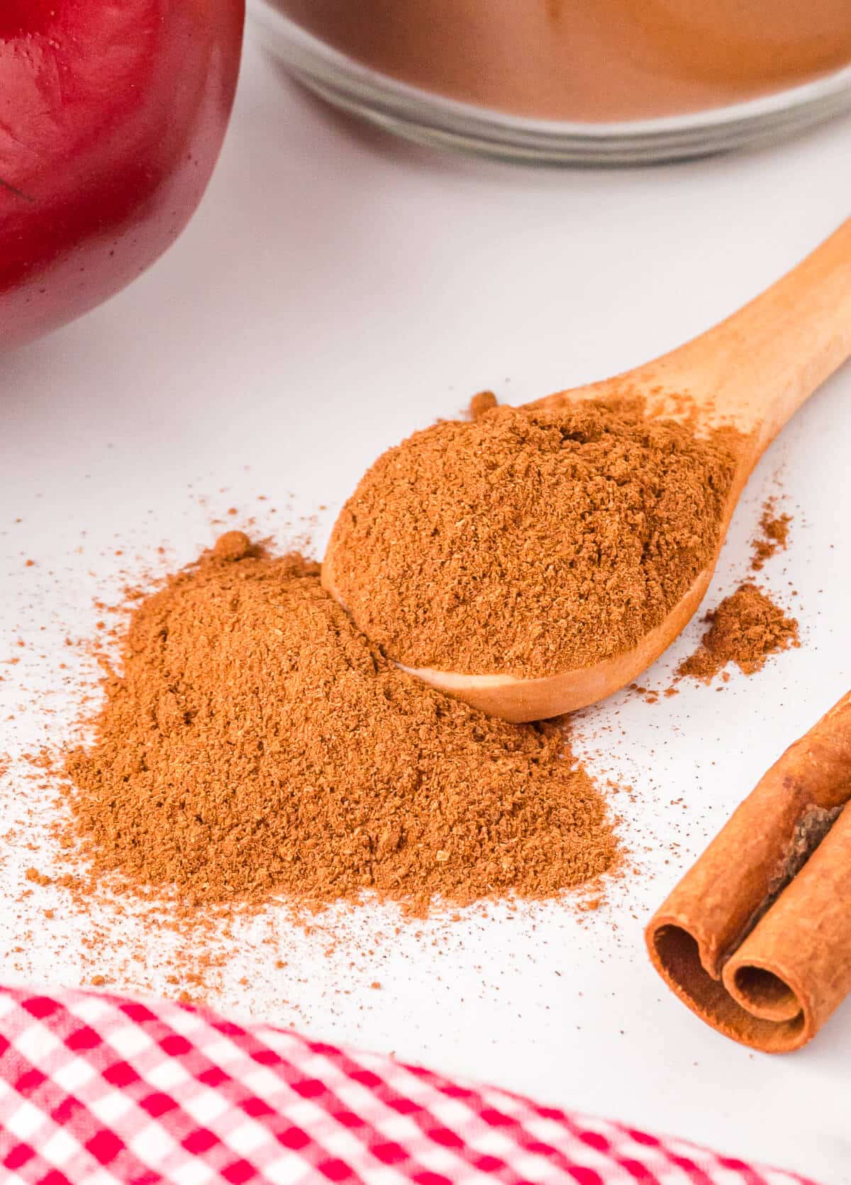 The spice on a piece of parchment paper.