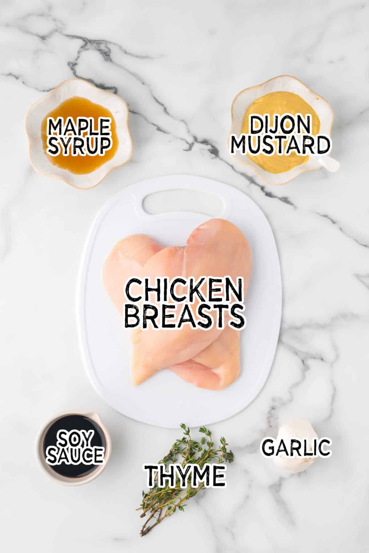 Ingredients on a white counter.