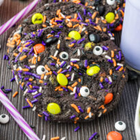 The cookies with Halloween decor.