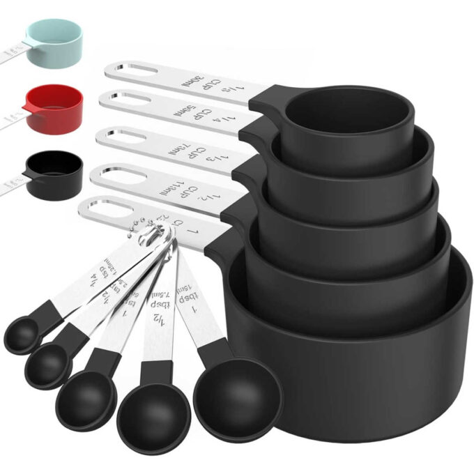 Measuring cups and spoons.