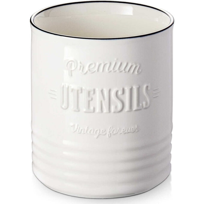 White utensil holder.