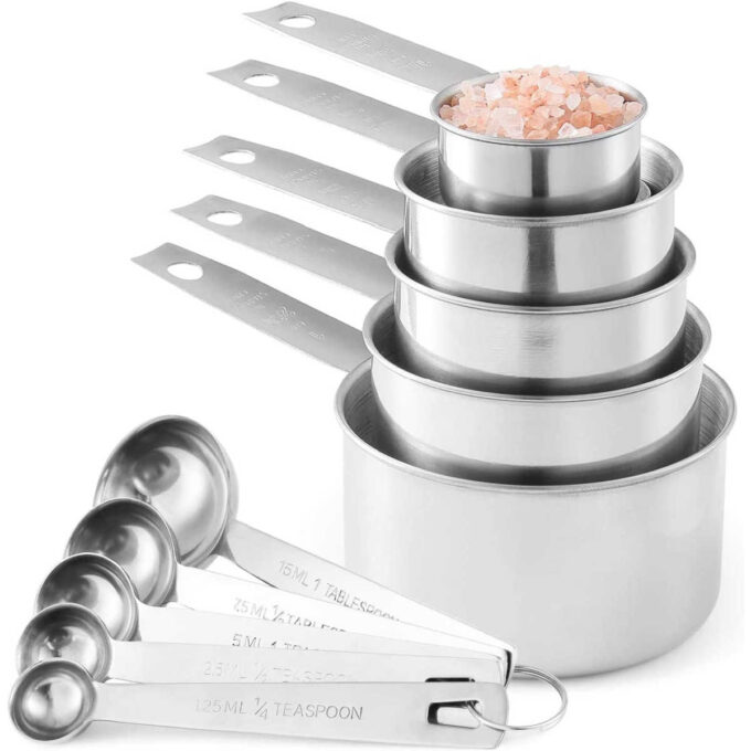 Measuring cups and spoons.