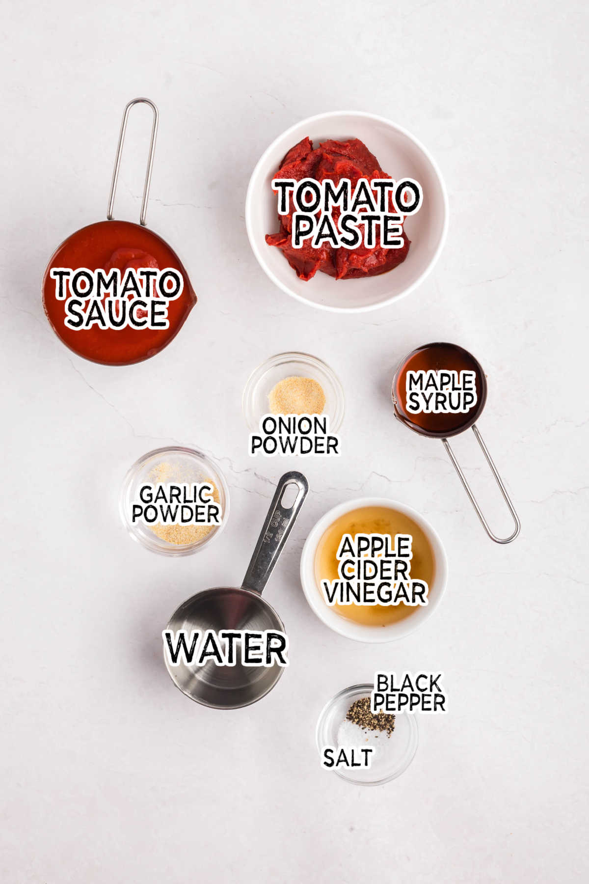 Ingredients on a white background.
