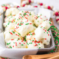 The recipe on a baking tray.