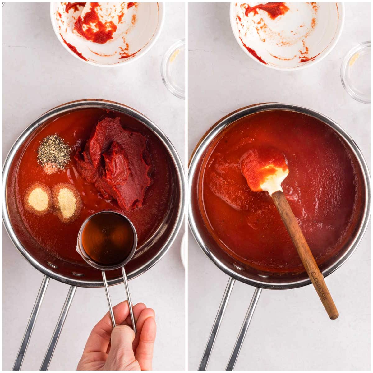 Ingredients in a pot.
