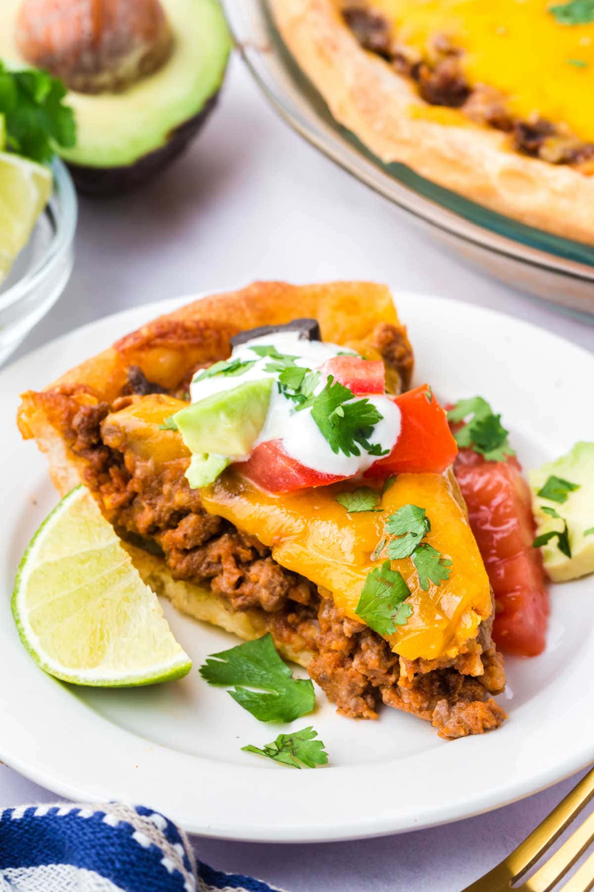 A slice of the recipe on a plate.