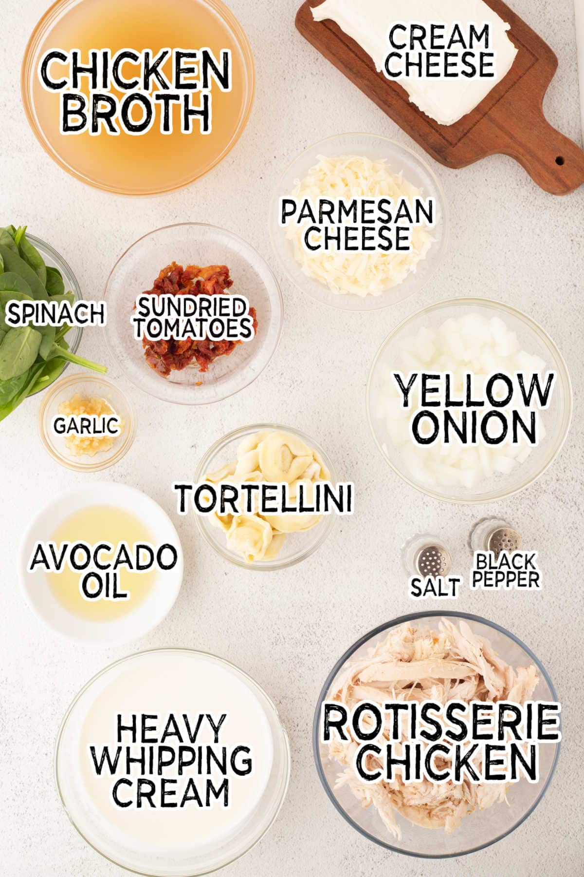 Ingredients on a white background.