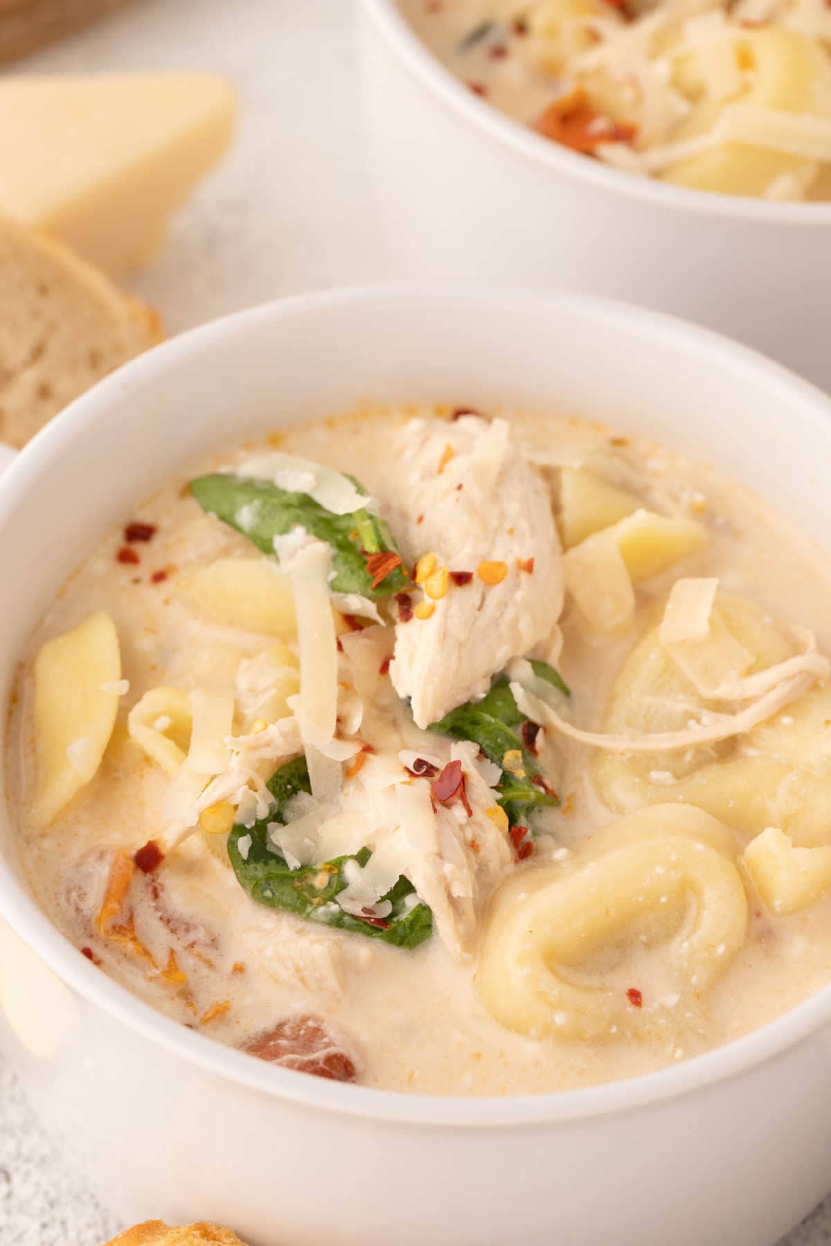 A close up of a bowl of soup.