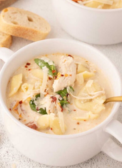 A bowl of soup.