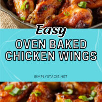 Oven baked chicken wings pin collage.