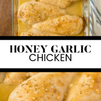 Honey garlic chicken pin collage.