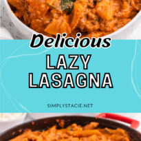 Lazy lasagna pin collage.