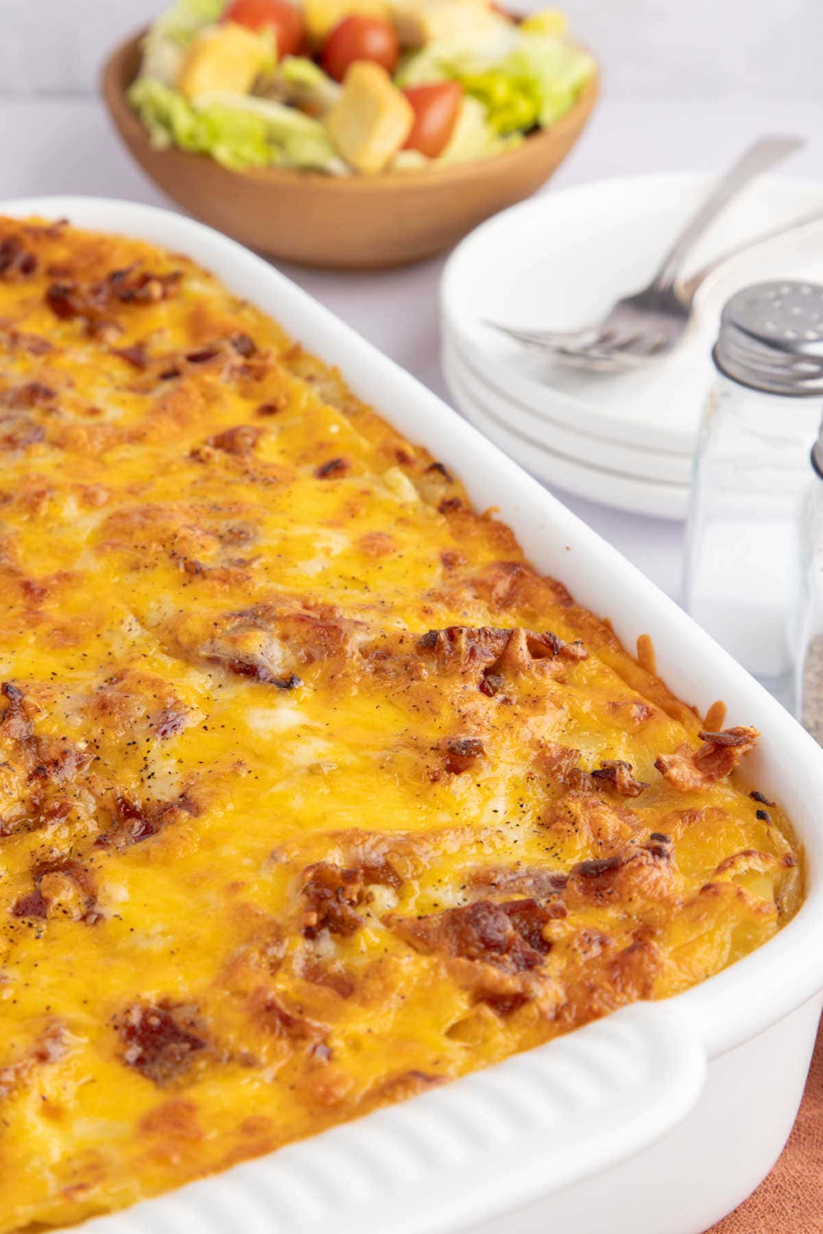 A pan of pierogi lasagna.