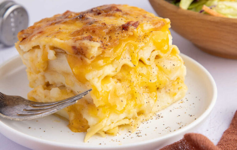 A slice of the recipe on a plate.