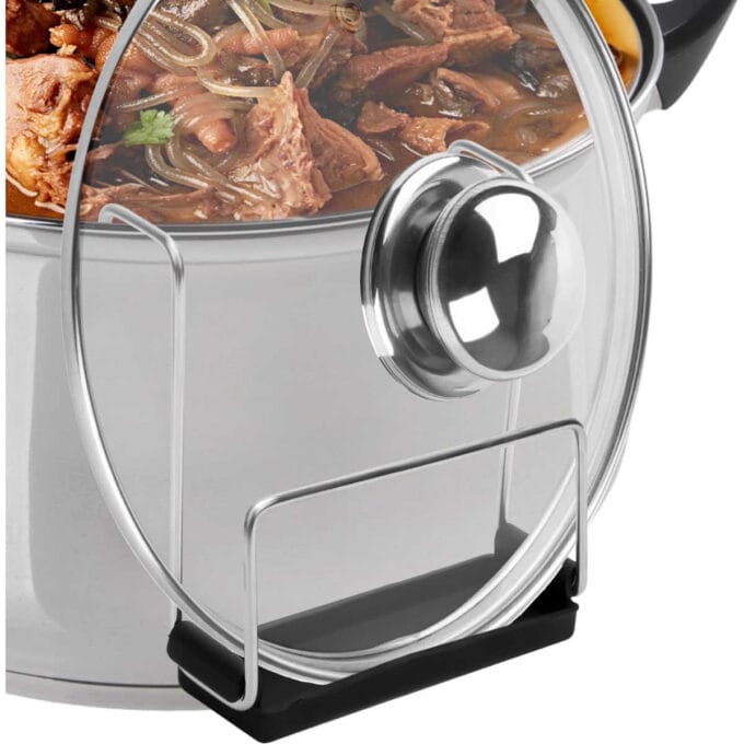 Slow cooker lid holder.