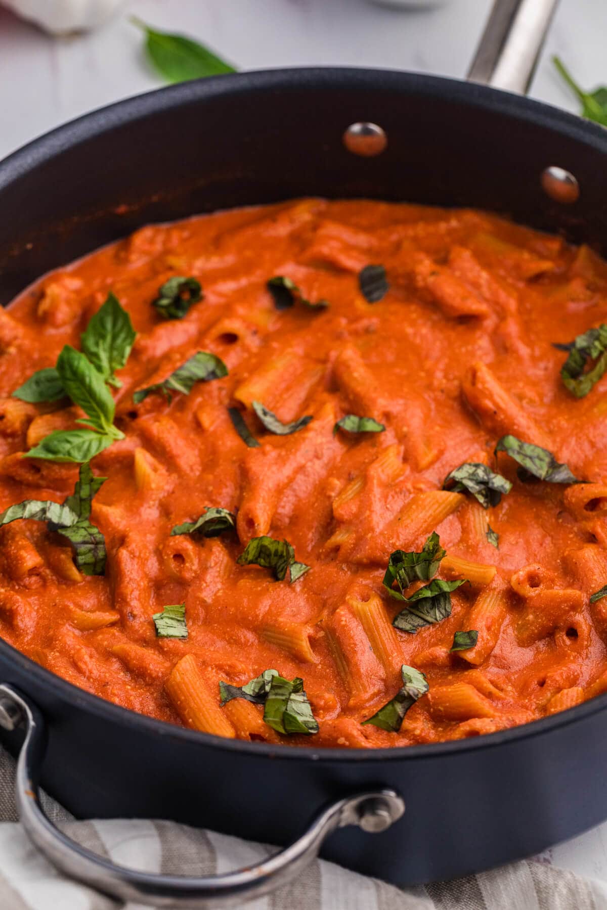 The recipe in a skillet.