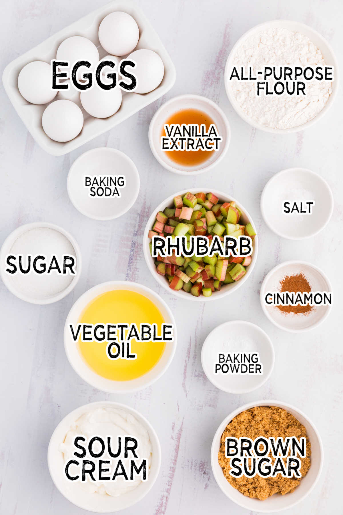Ingredients on a white background.