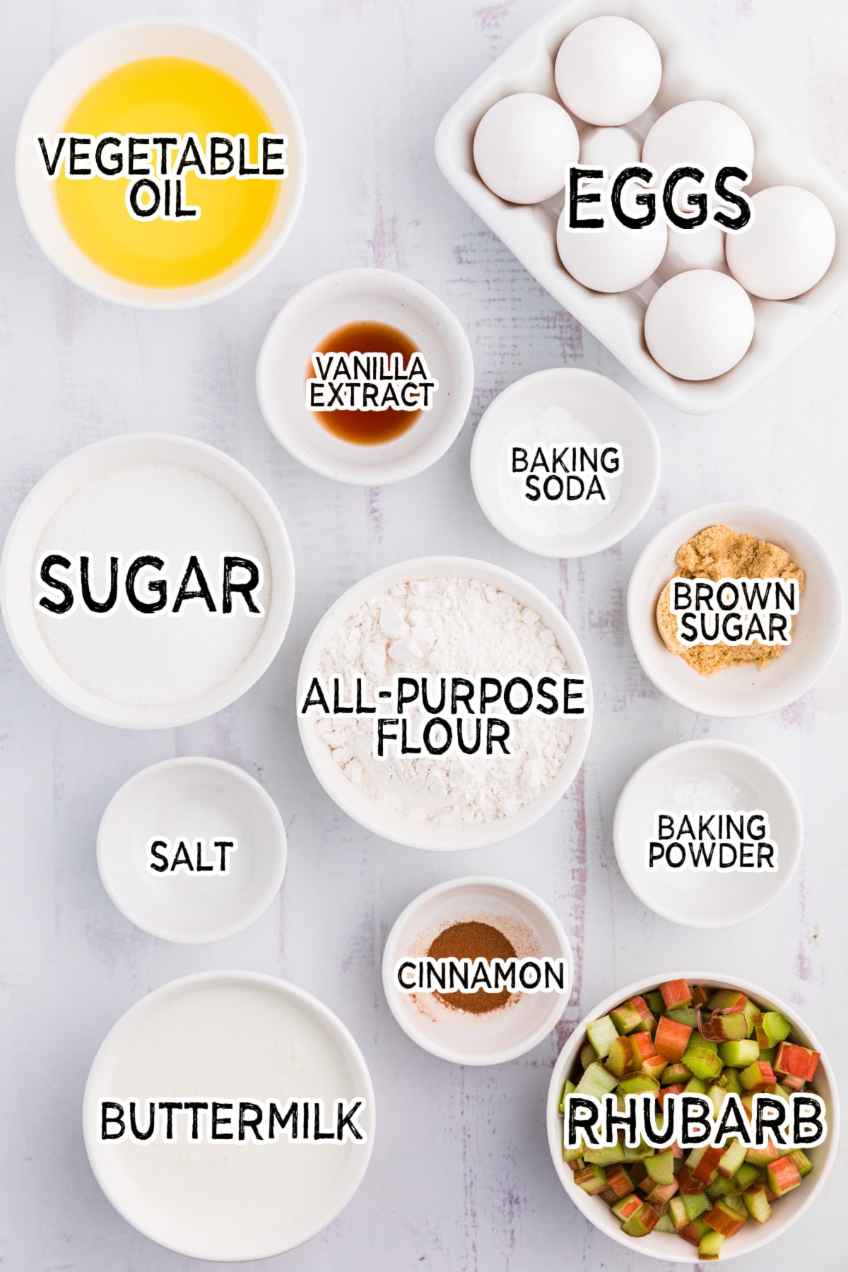 Ingredients on a white background.