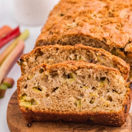 A loaf of the recipe on a cutting board.