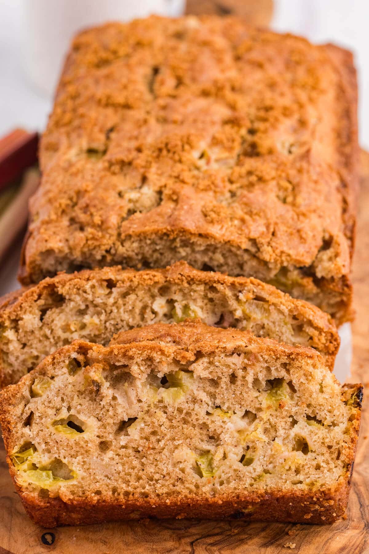 Slices of the recipe cut off a loaf.