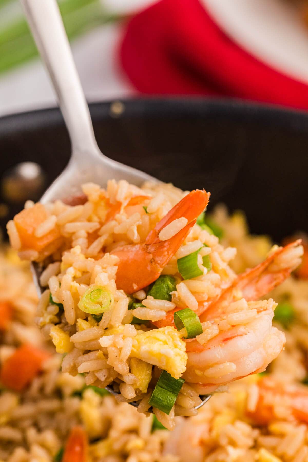 The recipe on a serving spoon.