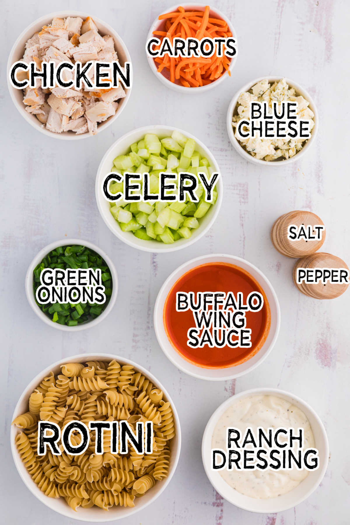 Ingredients on a white background.