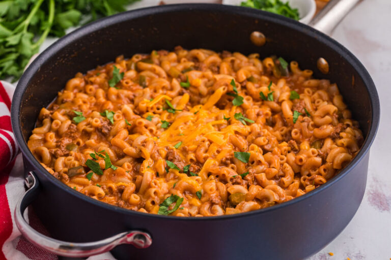 The recipe in a skillet.