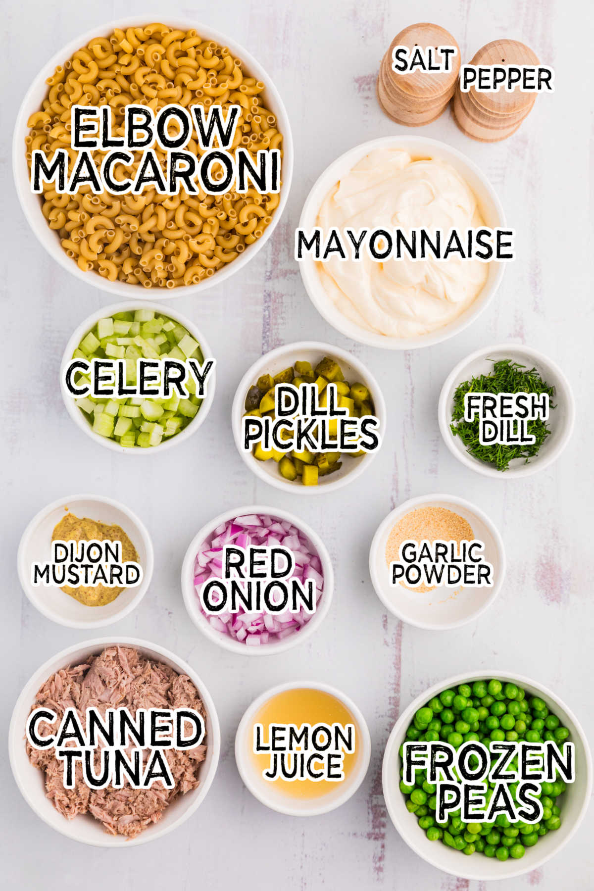 Ingredients on a white background.