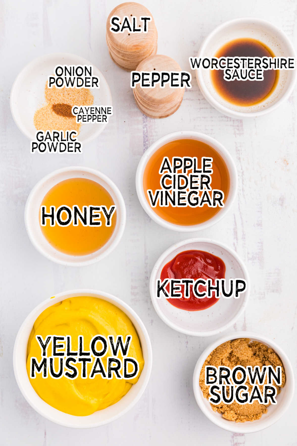 Ingredients on a white background.