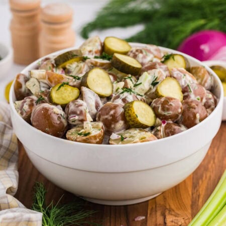 The recipe in a white bowl.