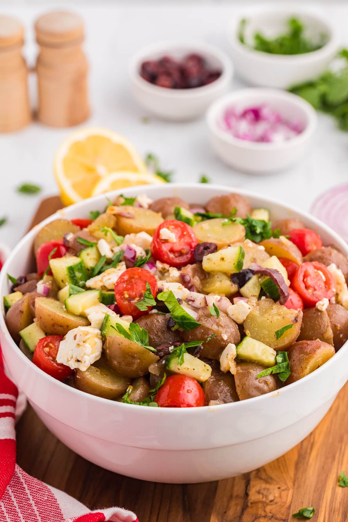 A white bowl of the recipe.