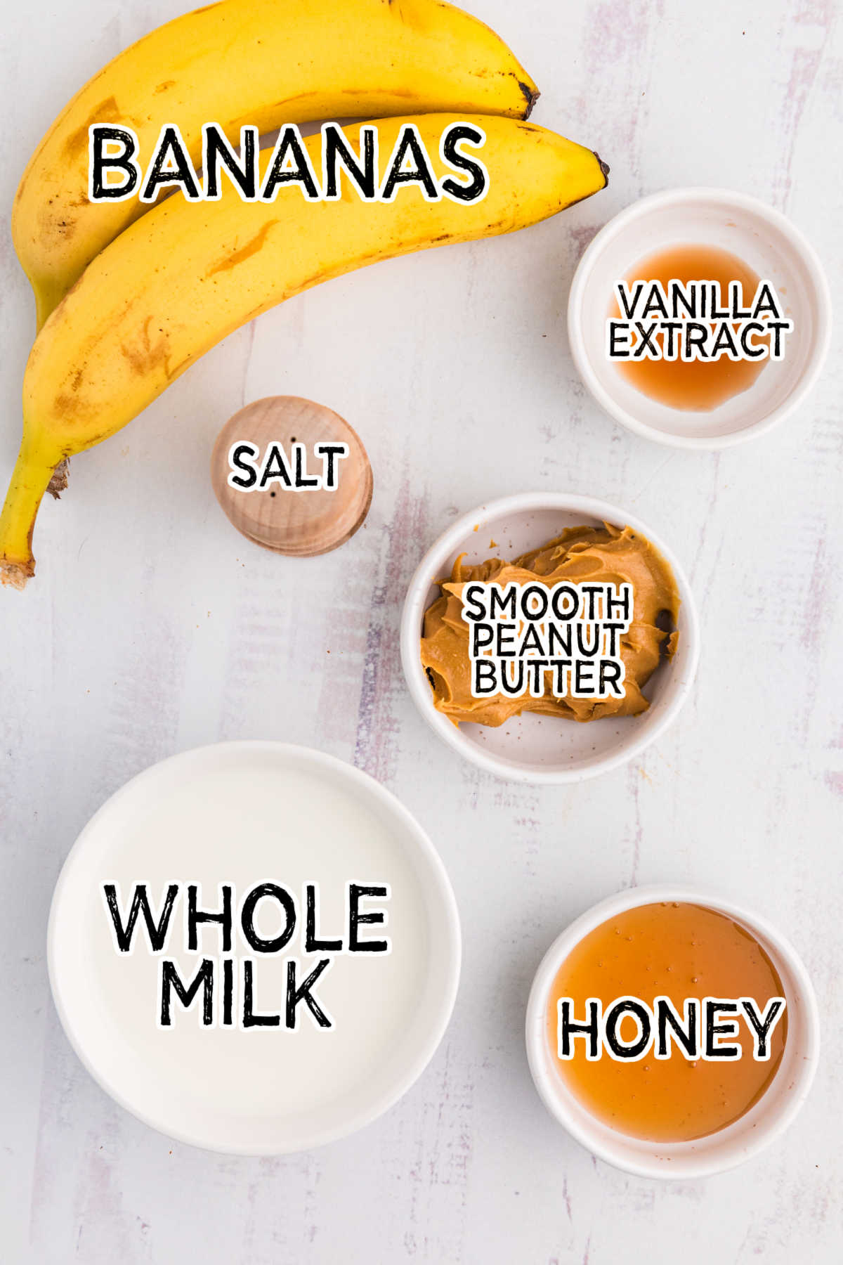 Ingredients on a white background.