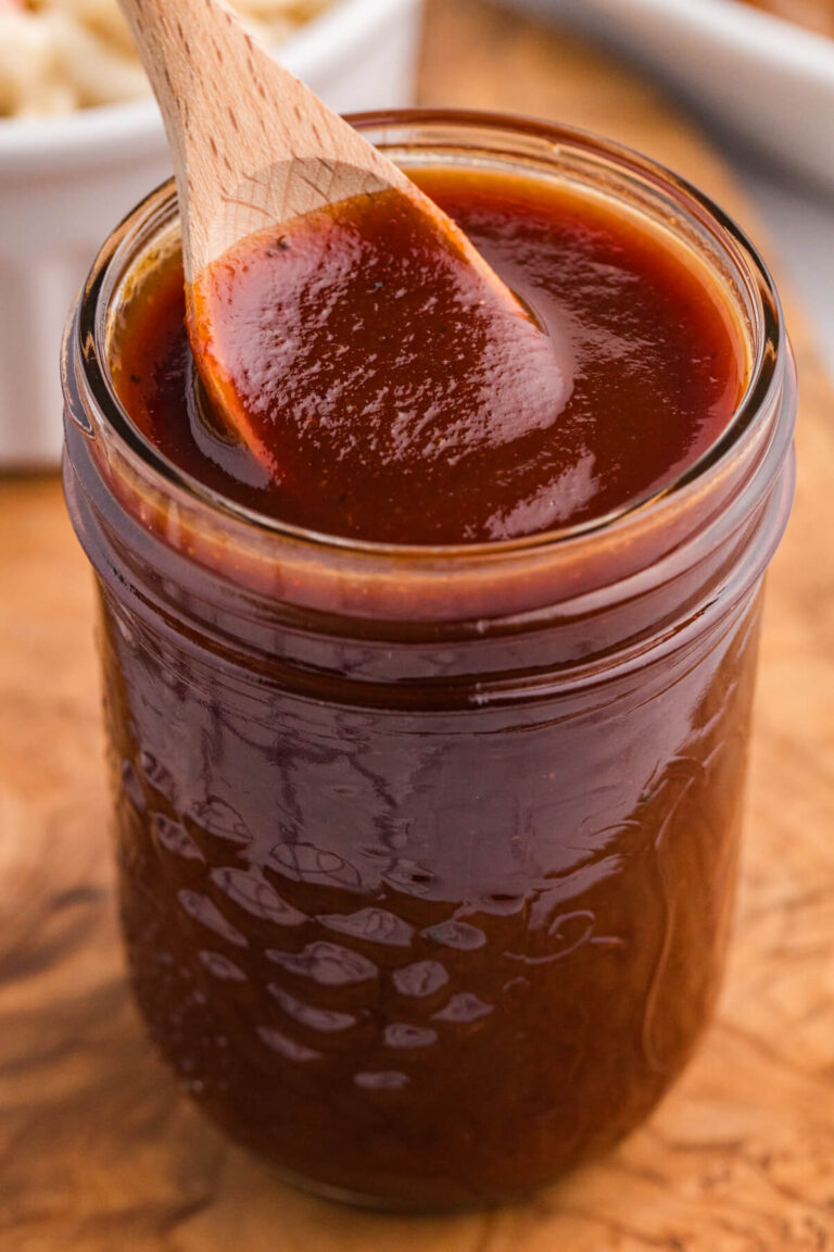 The recipe in a jar with a wooden spoon.