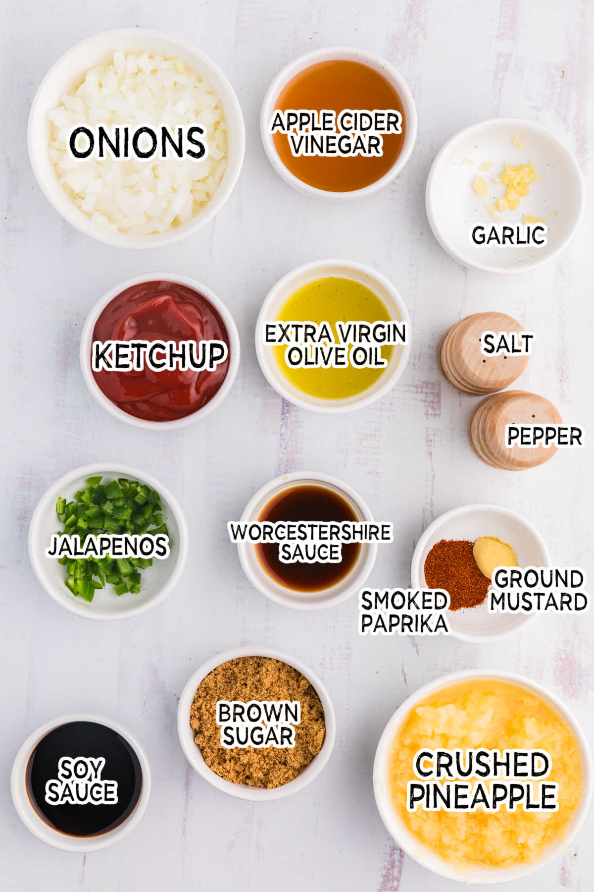 Ingredients on a white background.
