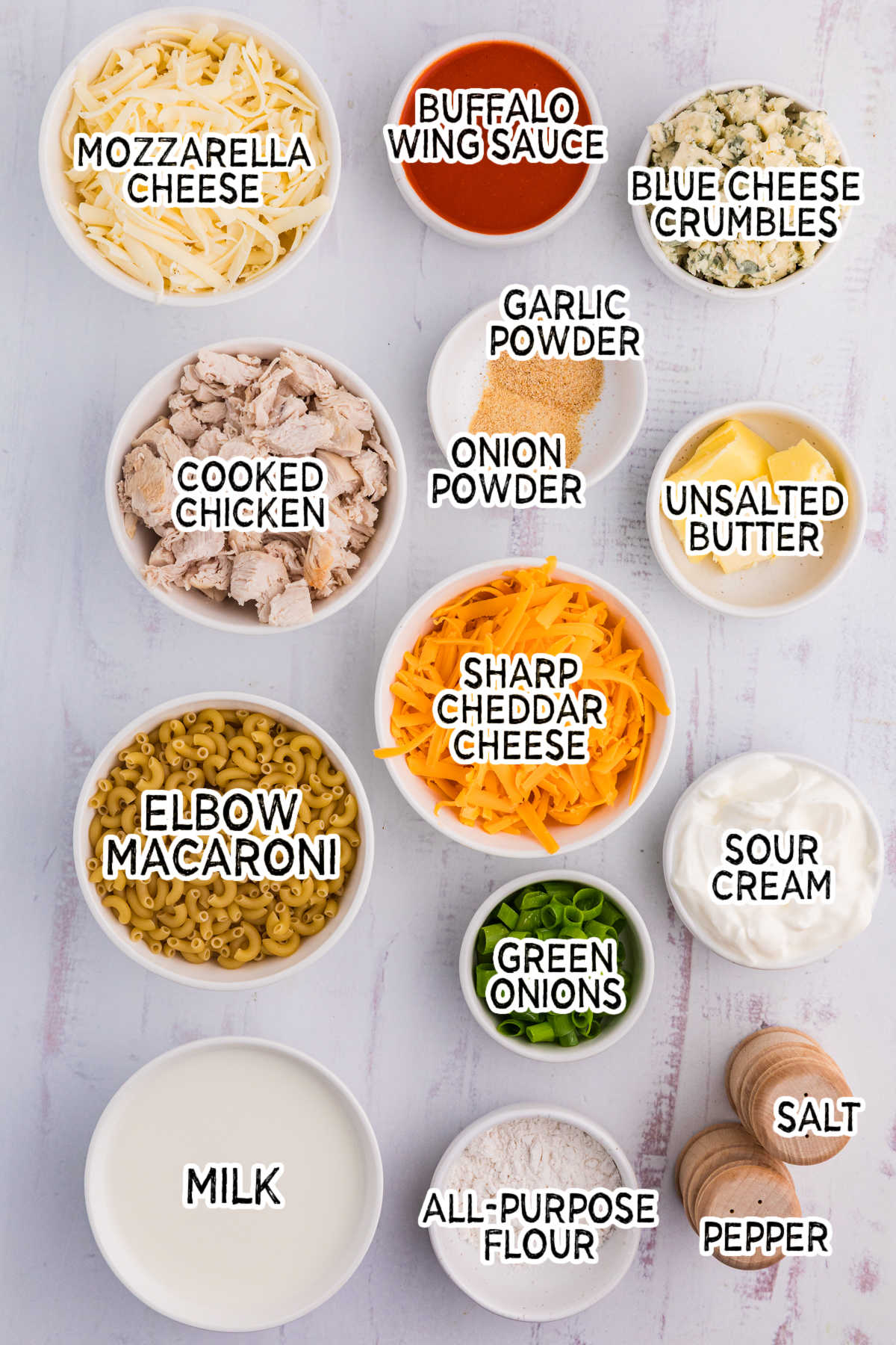 Ingredients on a white background.