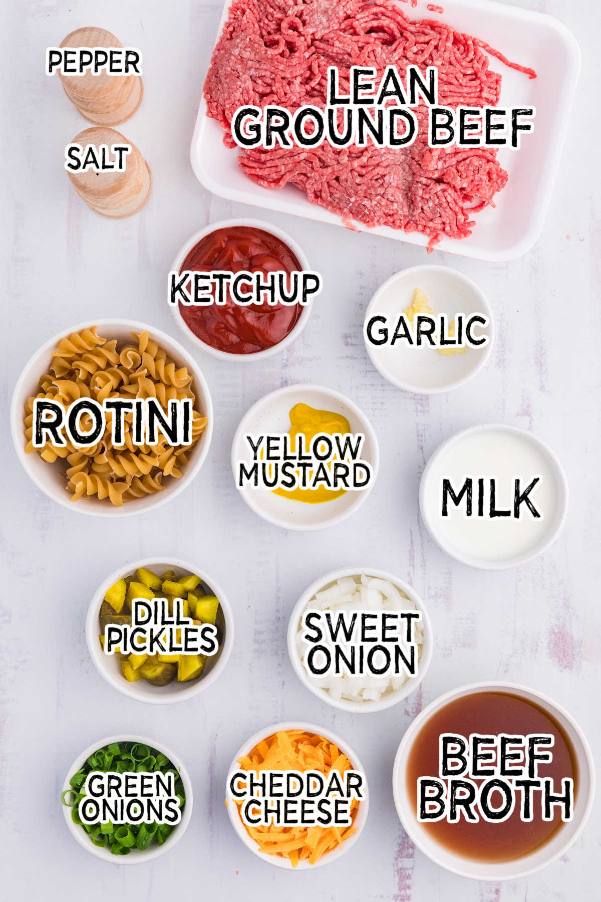 Ingredients on a white background.