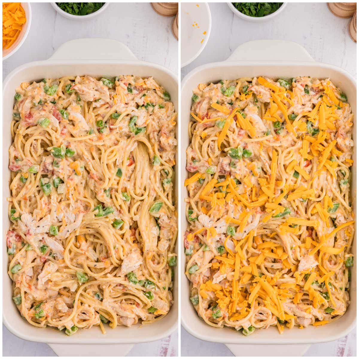 Collage of the recipe in a casserole dish.