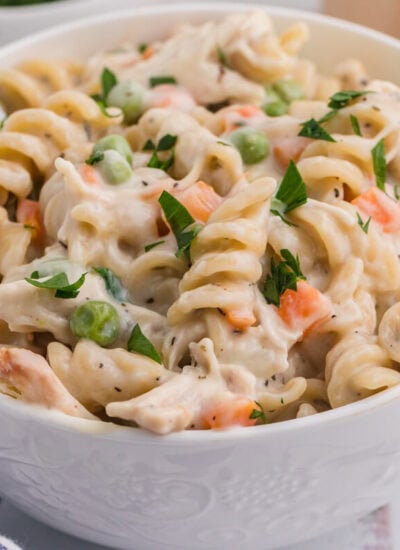 The recipe in a bowl with a spoon.