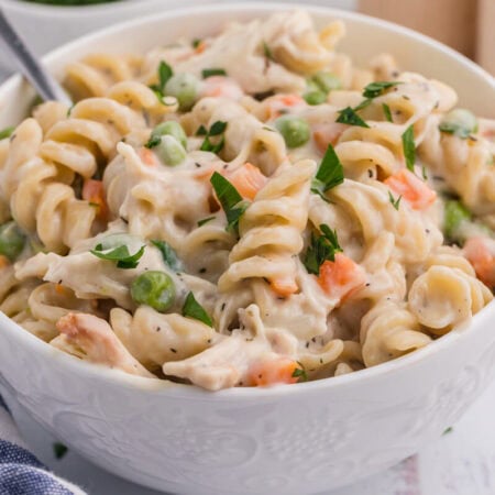 The recipe in a bowl with a spoon.