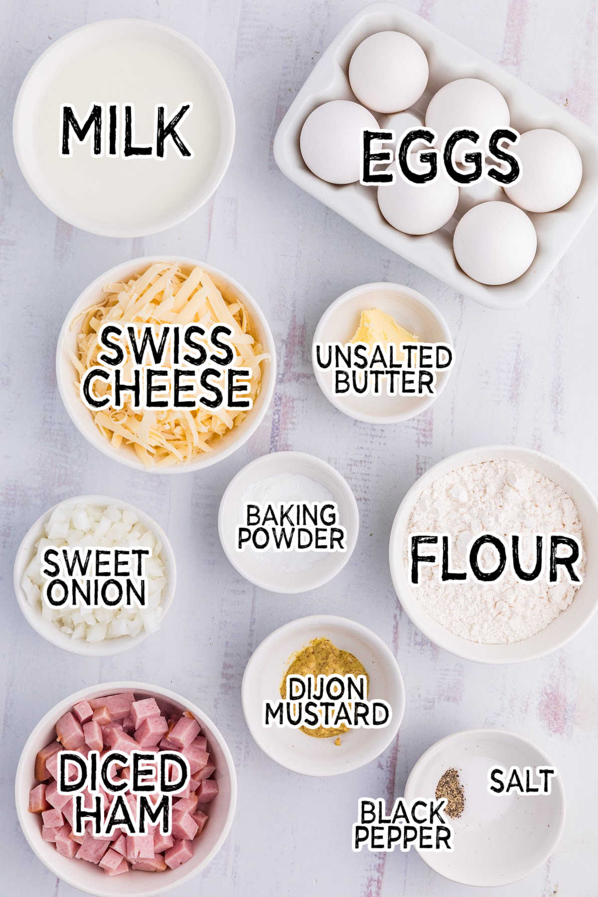 The ingredients on a white background.