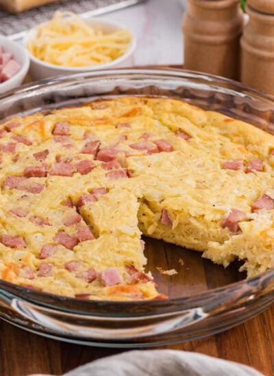 The pie with a slice cut out of it.