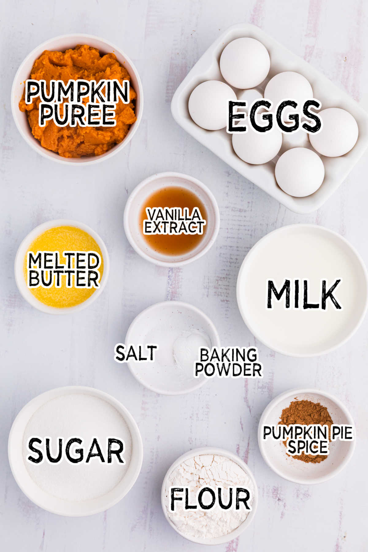 Ingredients on a white background.