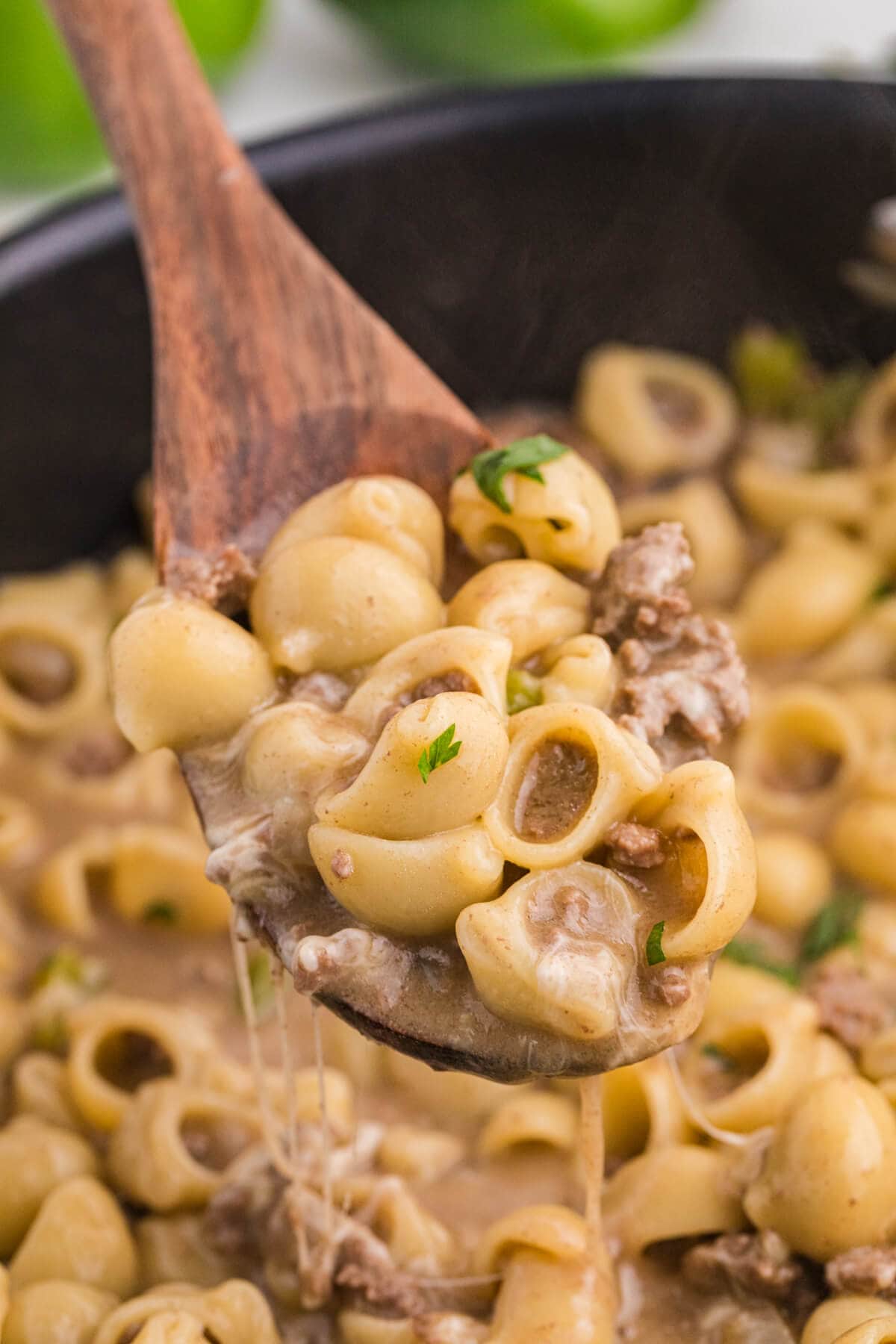 The recipe on a wooden serving spoon.
