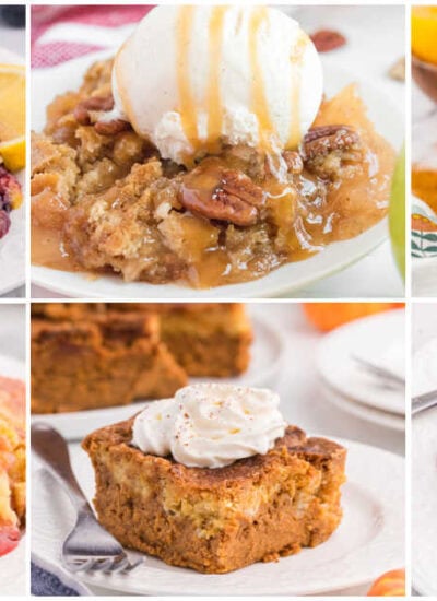 Dump cakes collage.