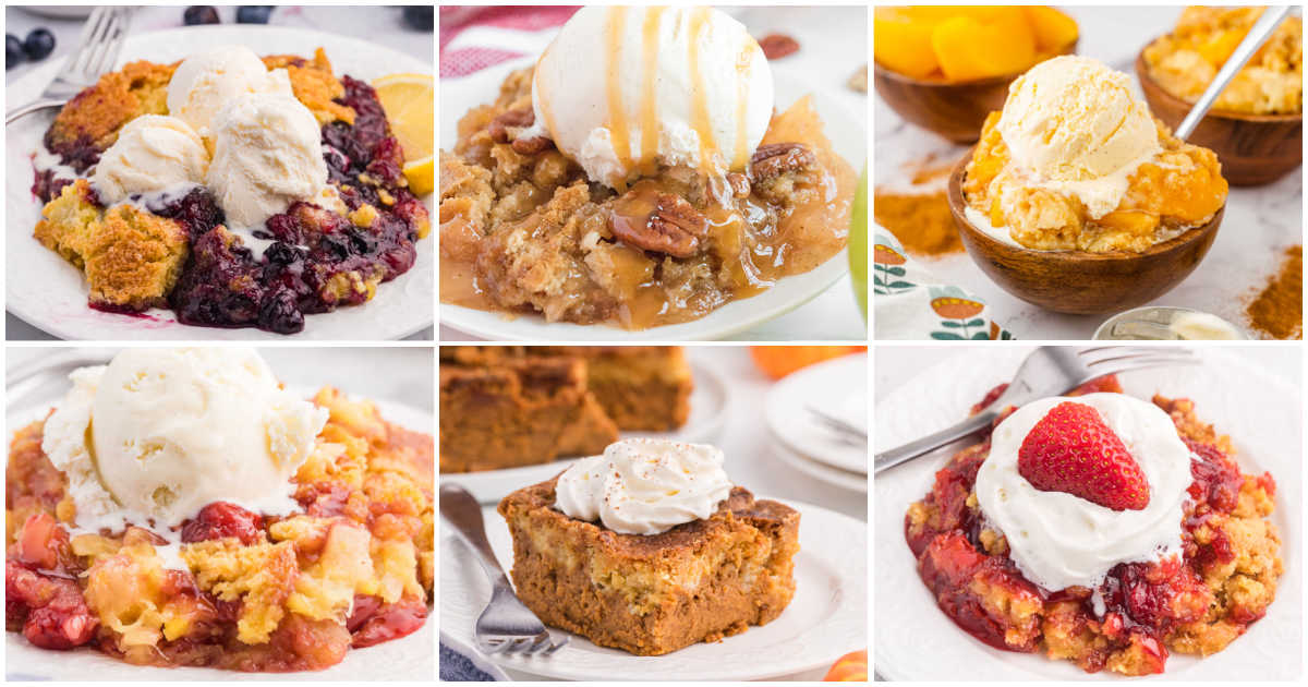 Dump cake collage.
